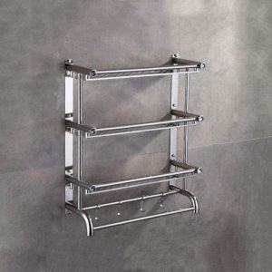 Étagère Murale de Salle de Bain en Acier Inoxydable 3 Niveaux – Image 4
