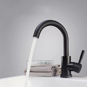 Robinet Lavabo Mitigeur Noir Design Moderne – Image 3