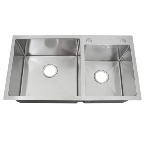Évier Cuisine Double Bac Inox Américain Chasse d’Eau – Image 3