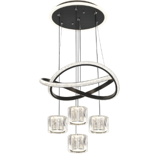 Lustre_LED_Noir_a_Anneaux_Entrelaces_avec_Quatre_Suspensions_Kandeis