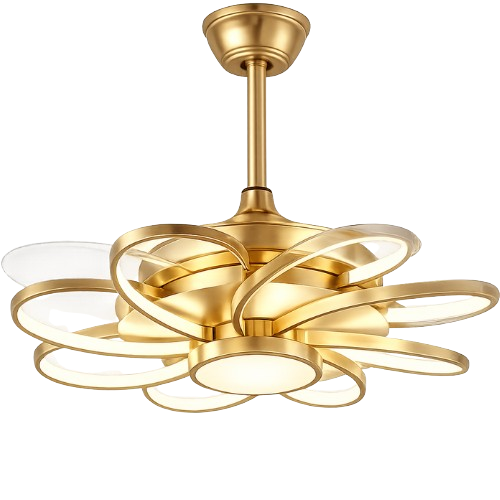 lustre-ventilateur-led-dore-dakar-senegal