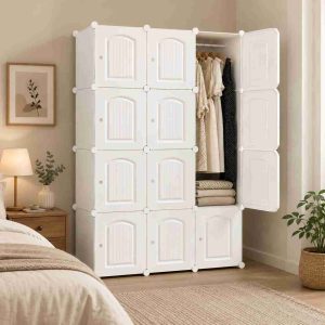 Armoire de Rangement Modulaire en Plastique Blanc