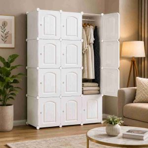Armoire de Rangement Modulaire en Plastique Blanc – Image 3
