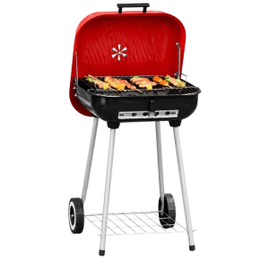 Barbecue à charbon rouge sur pied avec roulettes disponible à Dakar Sénégal
