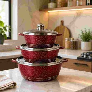 Set casseroles antiadhésives 6 pièces avec couvercles disponible à Dakar Sénégal