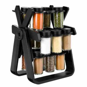 Étagère à épices rotative avec 12 pots en verre disponible à Dakar Sénégal