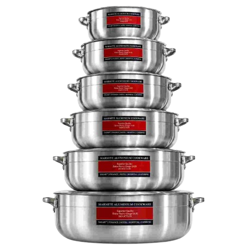Set marmites aluminium 6 pièces polies disponible à Dakar Sénégal
