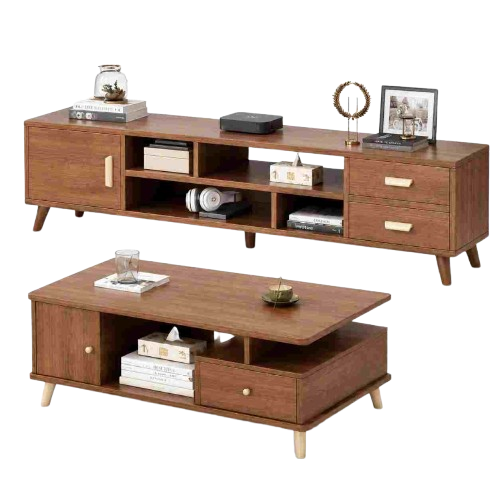 Meuble TV moderne en bois avec rangement disponible à Dakar Sénégal