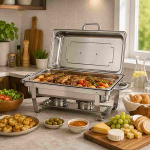 Réchaud buffet chauffant en acier inoxydable avec couvercle disponible à Dakar Sénégal
