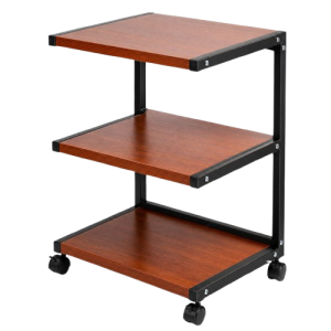Table d’appoint à roulettes 3 niveaux en bois et métal disponible à Dakar Sénégal